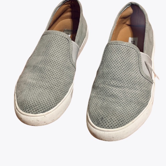 steve madden gray suede slip ons